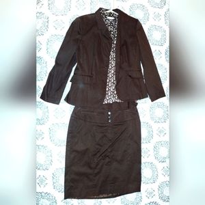 Worthington Stretch Skirt Suit with Blouse and Camisole